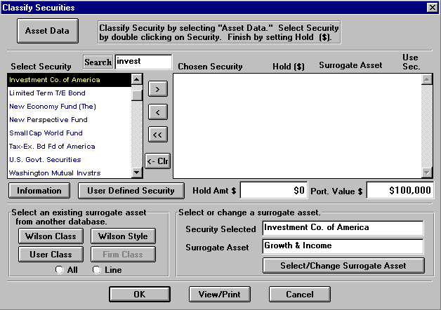 Asset Allocation Software