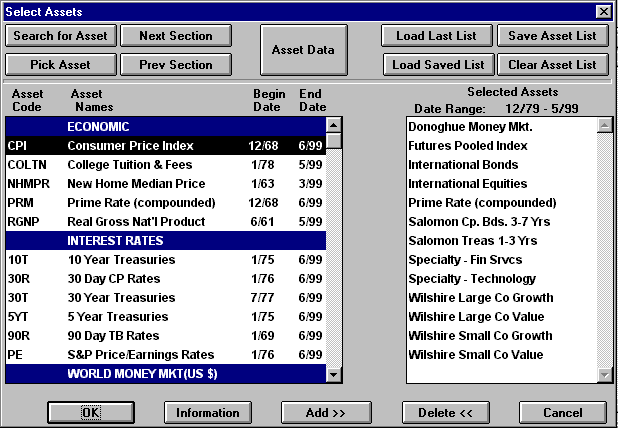 Asset Allocation Software